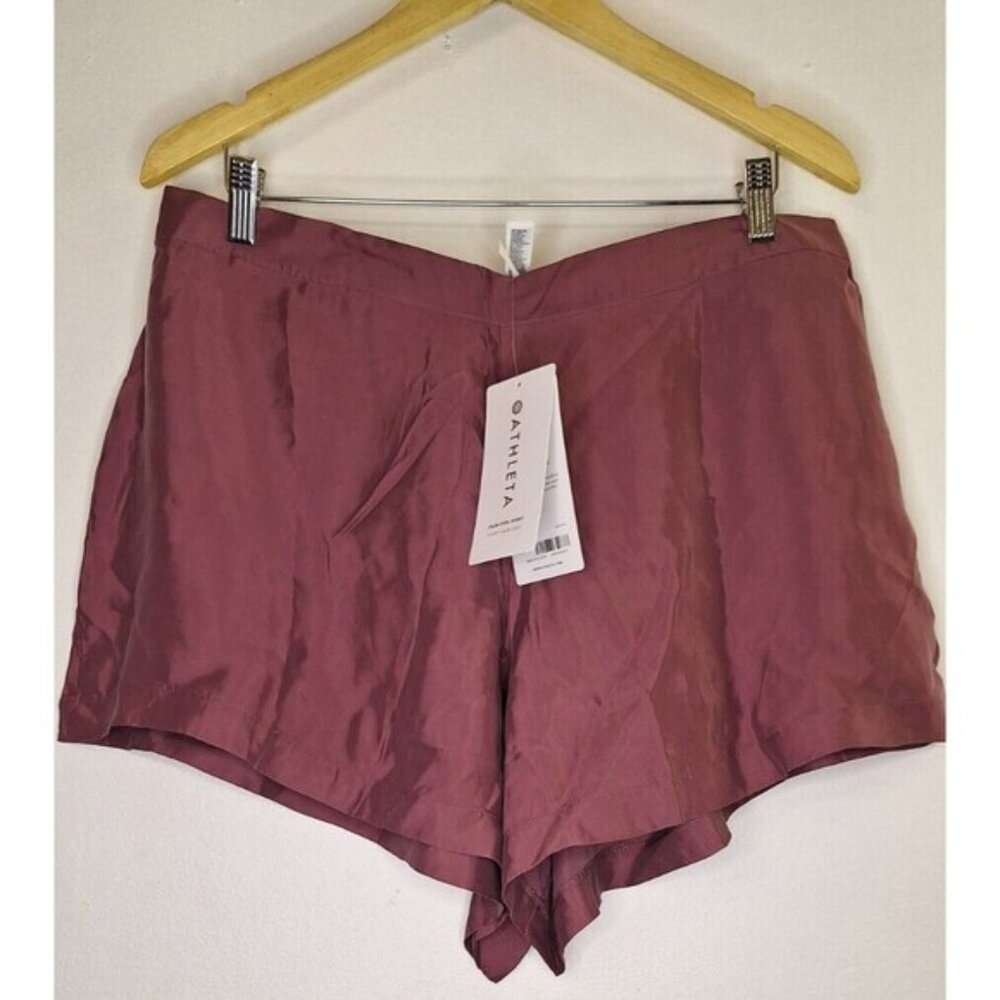 NWT ATHLETA Calm Cool Shorts Rose Women's Sz XL Yoga Gym Wear Workout Athleisure